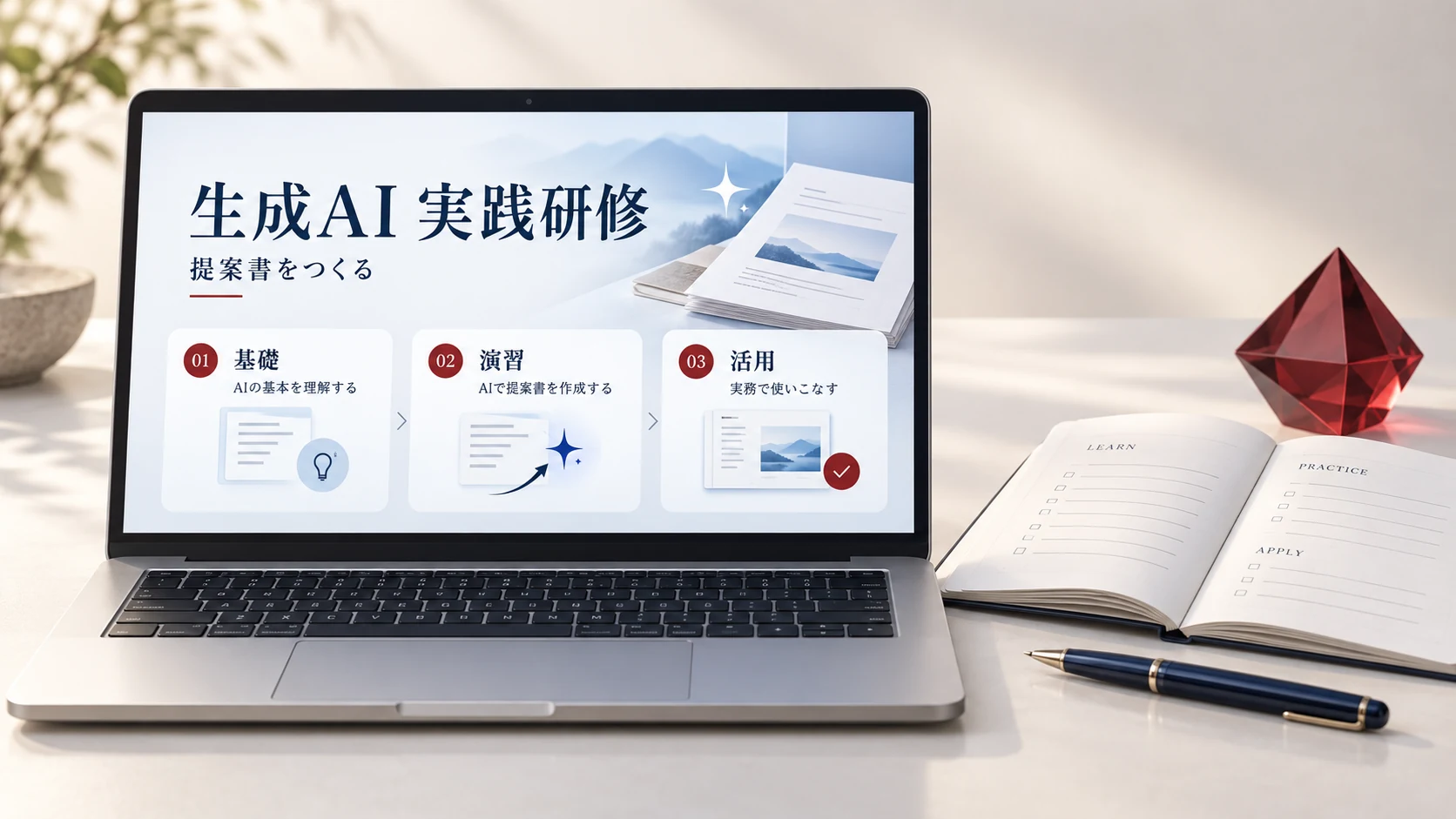 生成AIの基礎・演習・活用と提案書作成を学ぶ研修の利用シーン